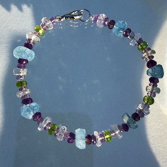 NEW!!  Stunning! Genuine Multi-Gemstone Bracelet! - Picture 5 of 7